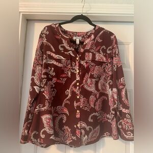 Croft & Borrow women’s petite L paisley print blouse